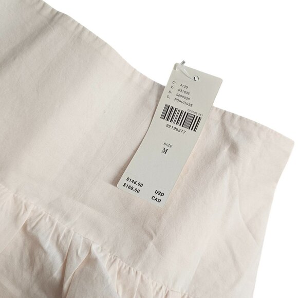 Anthropologie Draped Poplin Midi Skirt Light Pink Size Medium Ruched Whimsy NWT - Picture 7 of 8